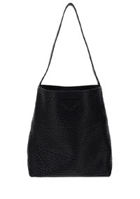 Hammered Leather Shopping Bag - Black