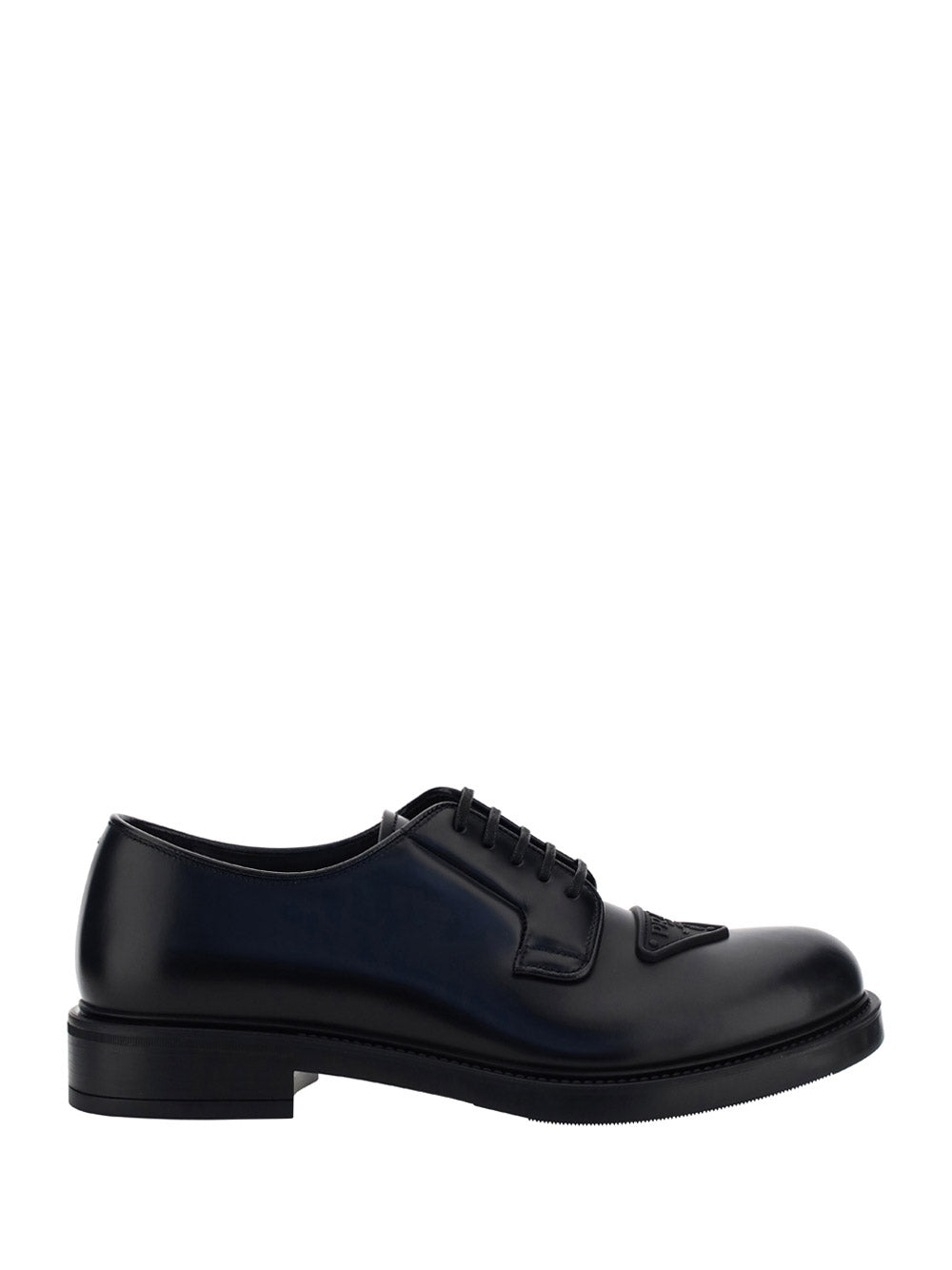 Brushed Leather Derby Shoes - Black