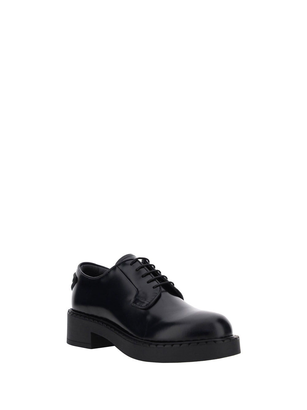 Brushed-Leather Derby Shoes - Black