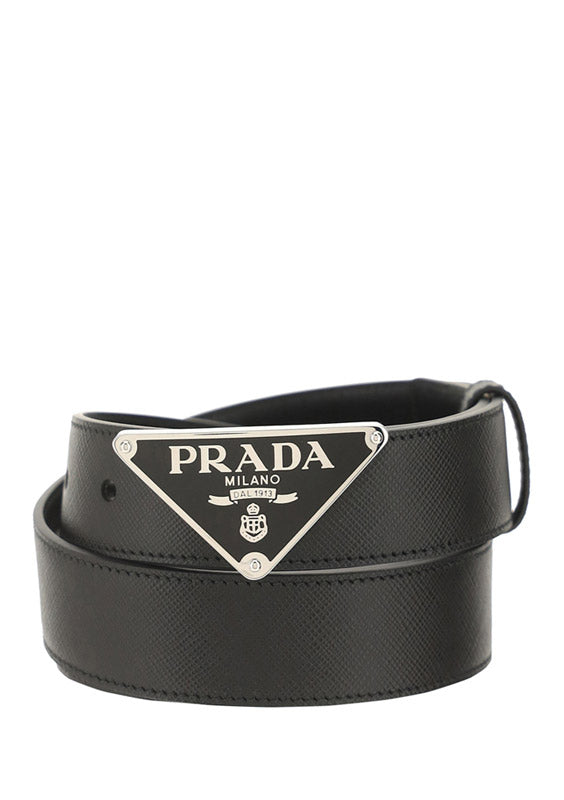 Saffiano Leather Belt - Black