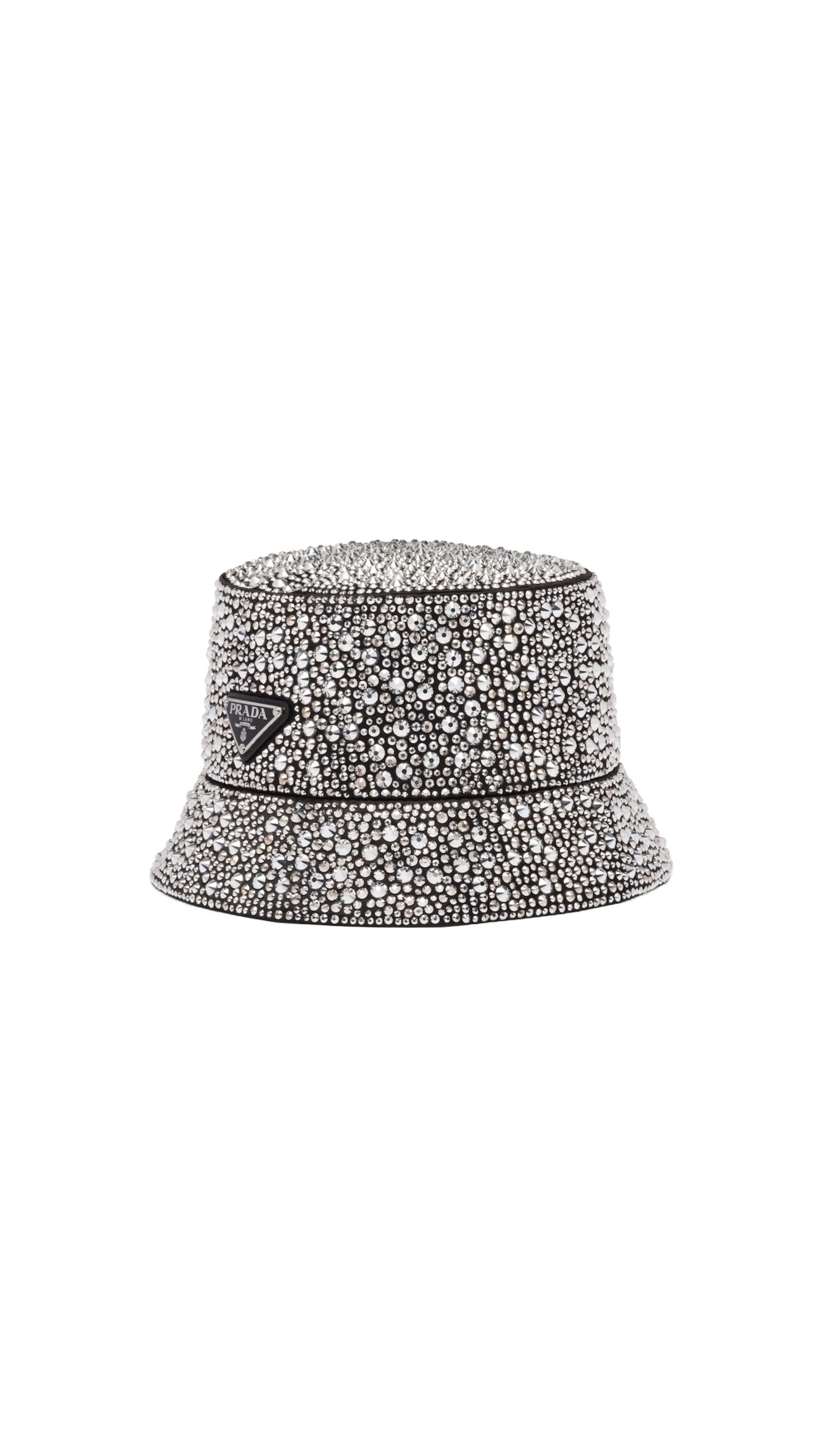 Bucket Hat With Crystals - Black