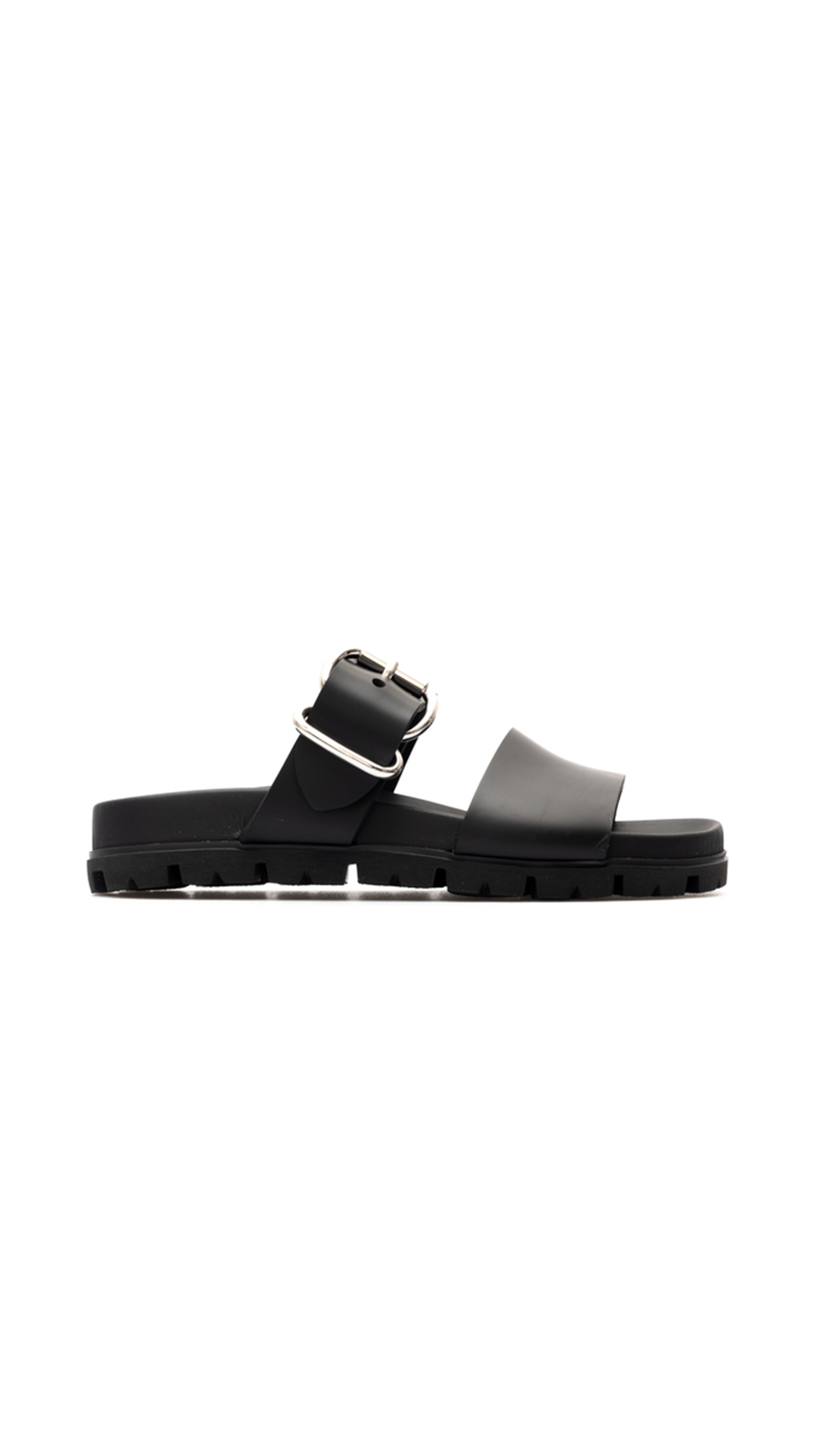 Strap Sandal with Buckle - Black