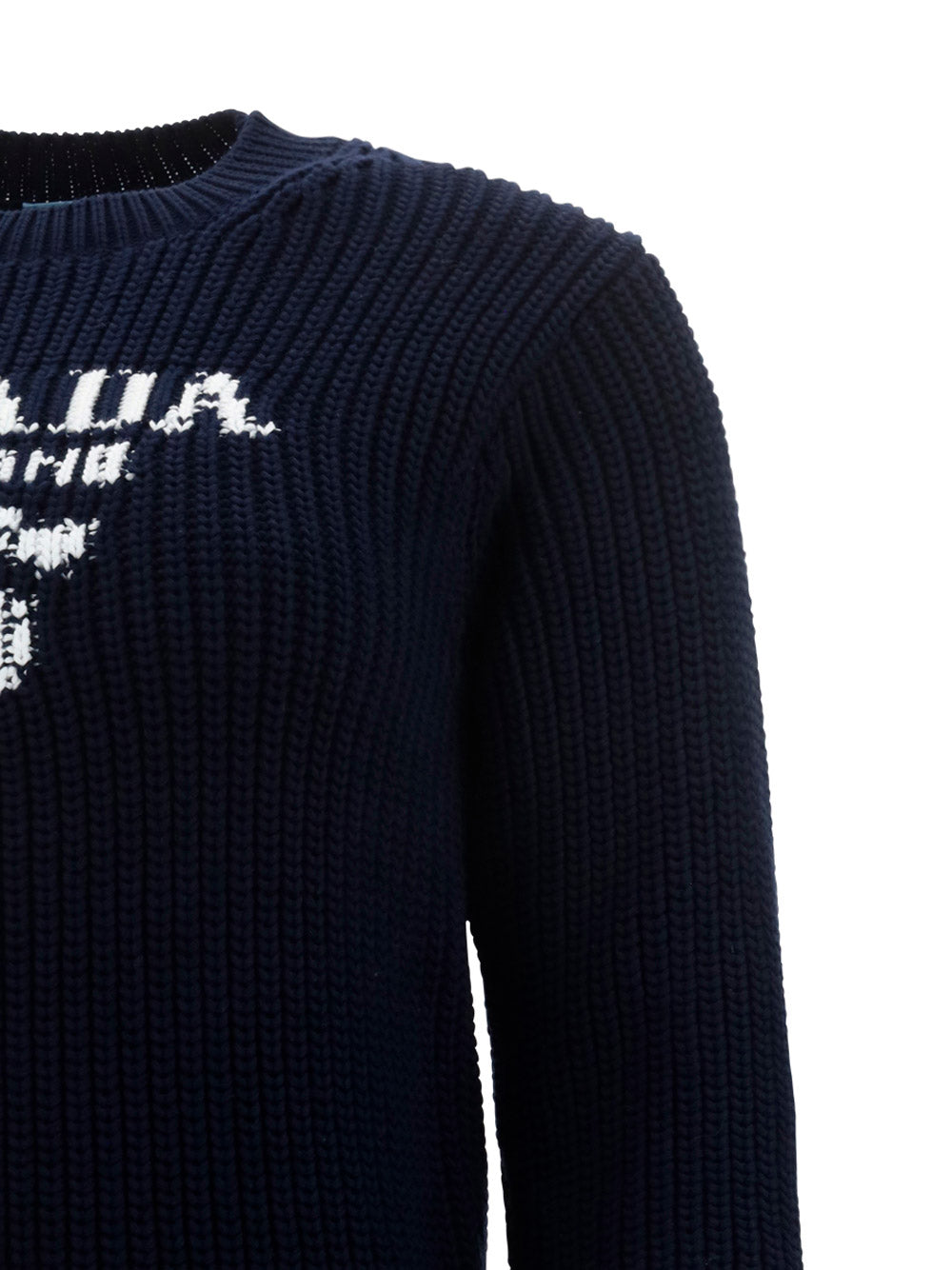 Cotton Crew-neck Sweater - Navy