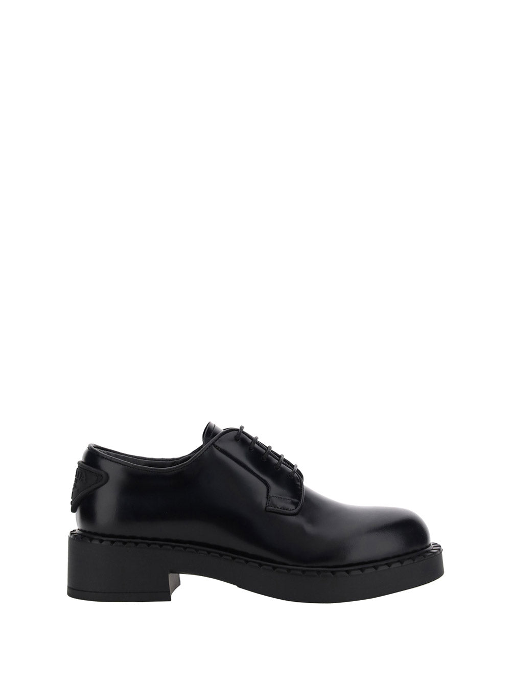 Brushed-Leather Derby Shoes - Black