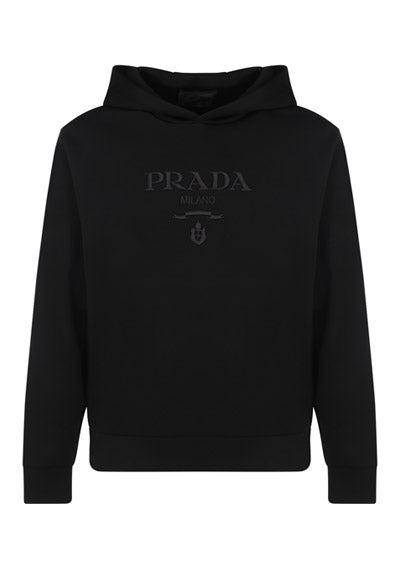 Logo-Embroidered Drawstring Hoodie - Black