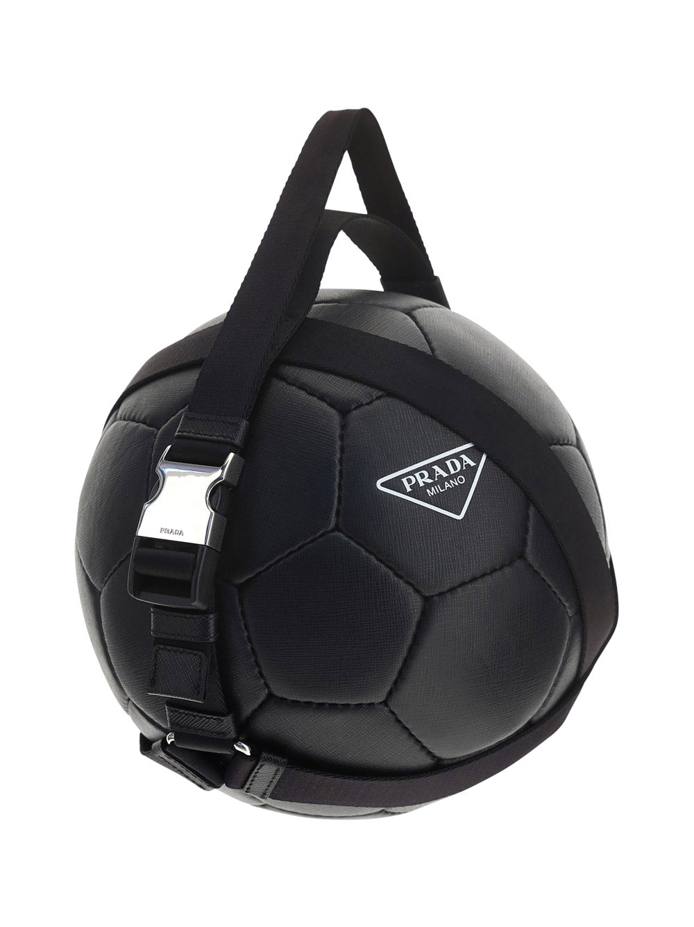 Saffiano Leather Soccer Ball - Black