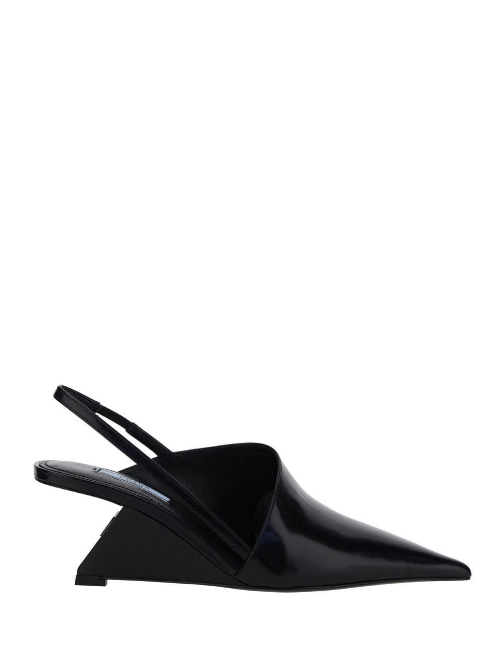 Brushed Leather Slingback Pumps - Black