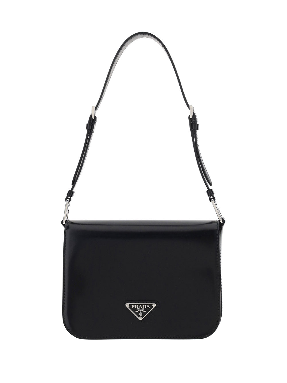 Brushed Leather Shoulder Bag - Black