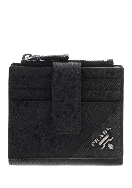 Saffiano Leather Card Holder- Black