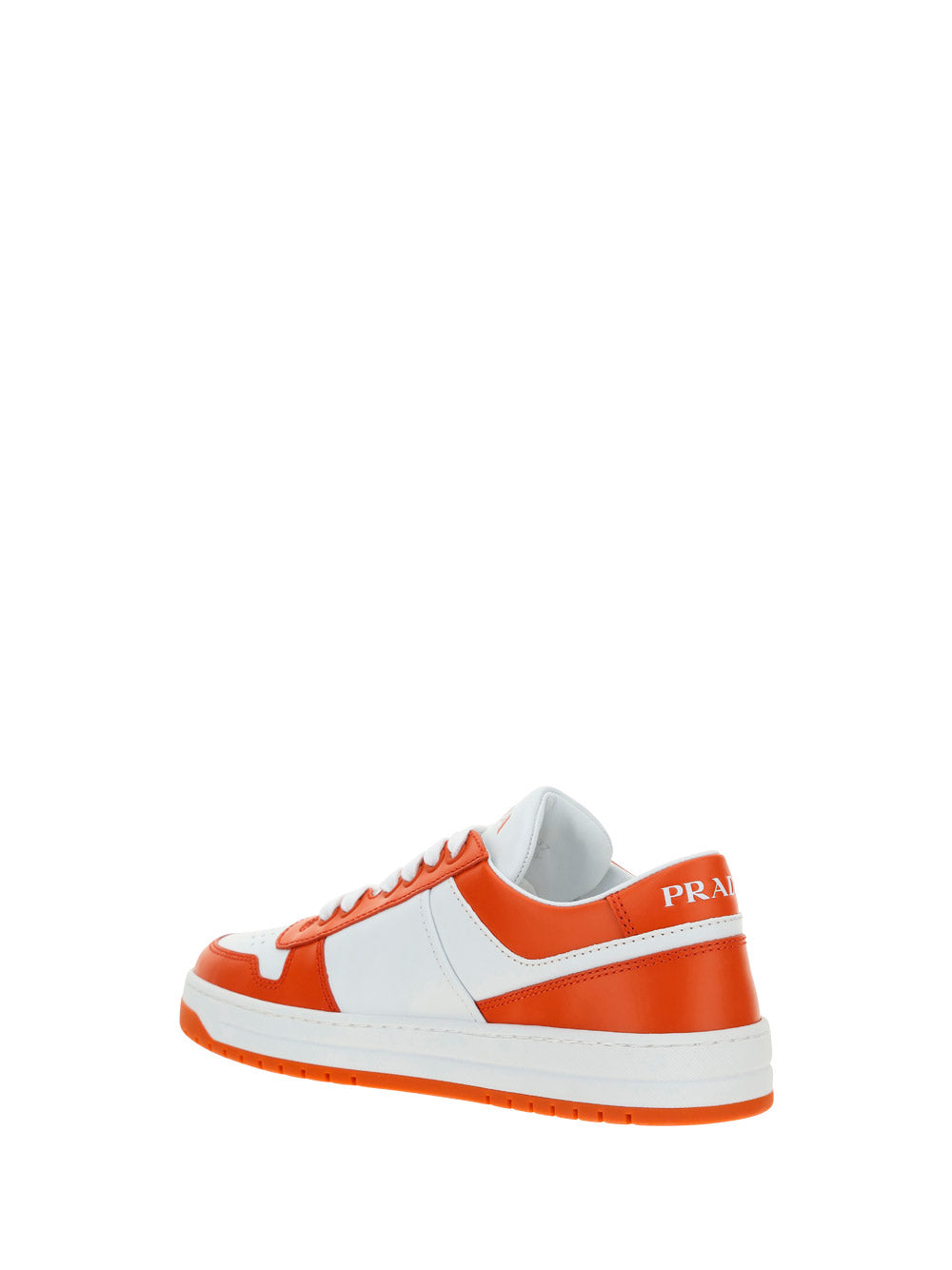 Downtown Leather Sneakers - Orange / White.