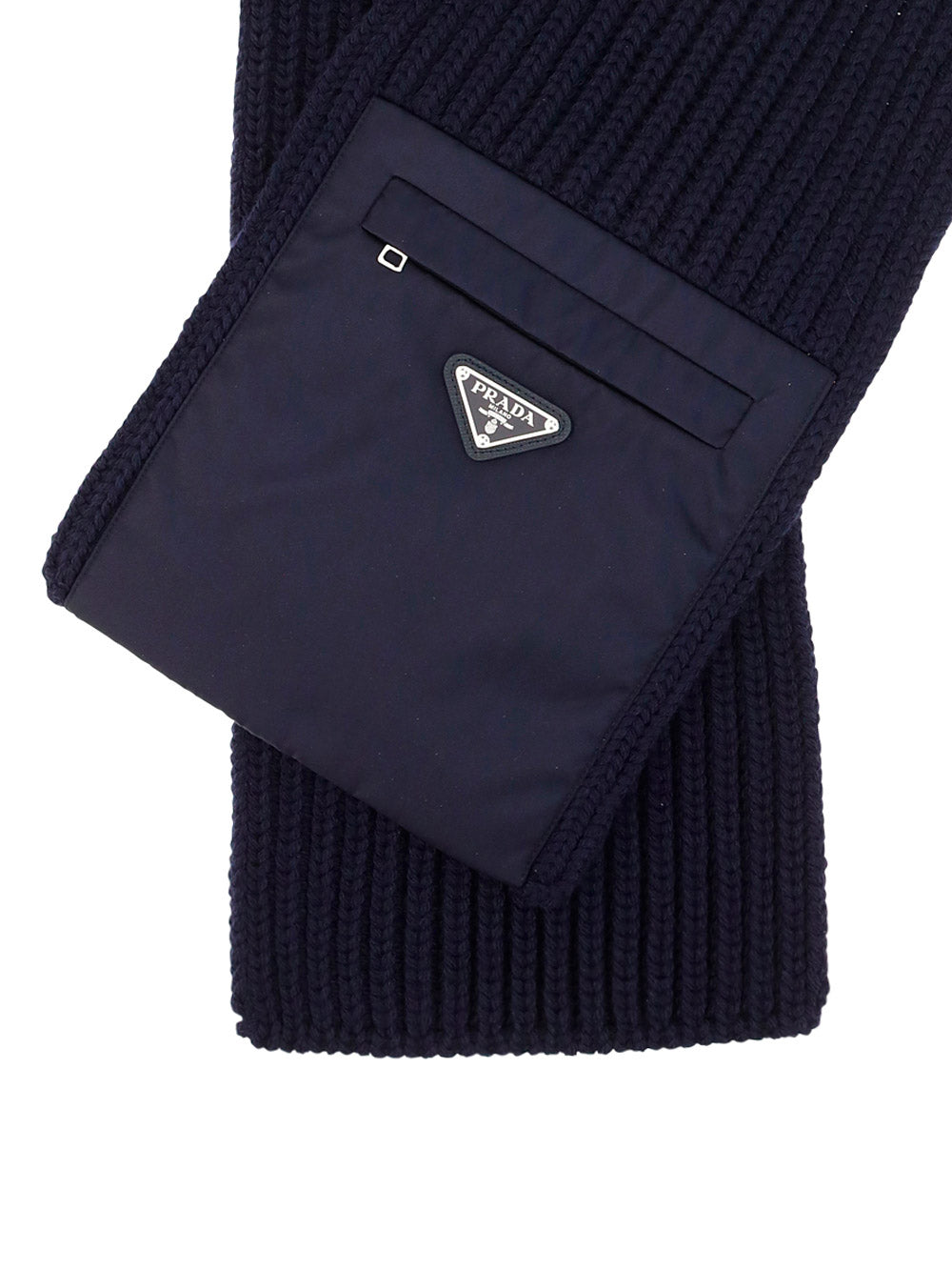 Re-Nylon Gabardine and Wool Scarf - Navy