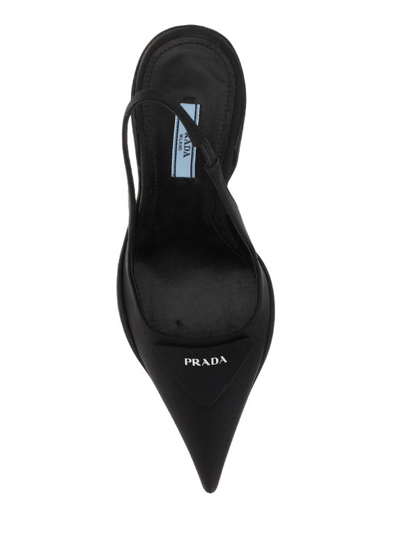 Re-Nylon Slingback Pumps - Black