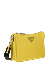 Saffiano Leather Shoulder Bag - Bright Yellow N