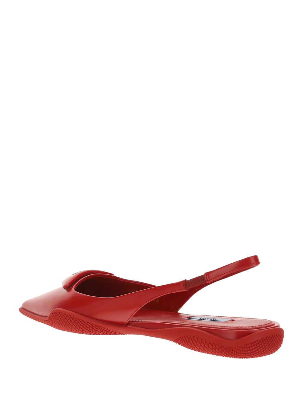 Brushed Leather Slingback Ballerinas - Red