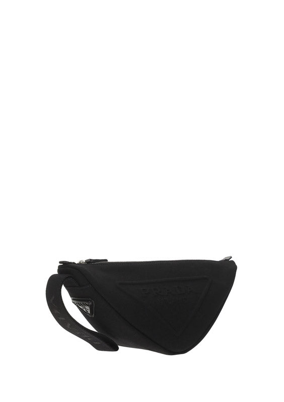 Logo-Embossed Triangle Bag - Black