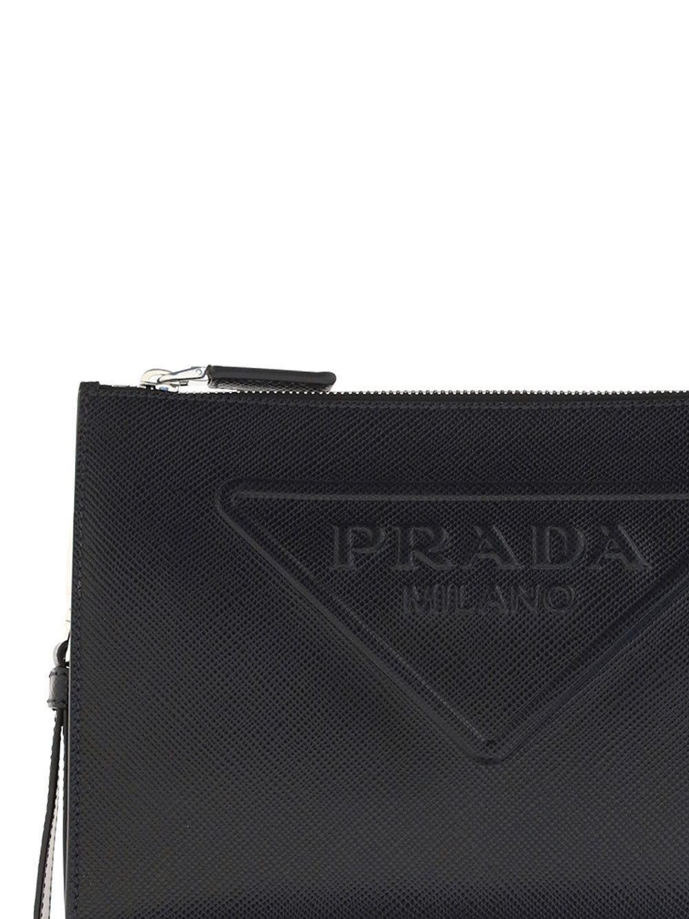 Saffiano leather pouch - BLack