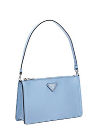 Brushed Leather Mini Bag - Light Blue