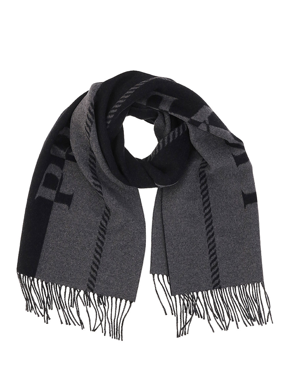 Wool Scarf - Grey / Black