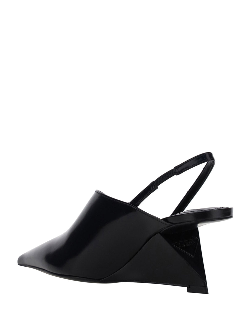 Brushed Leather Slingback Pumps - Black