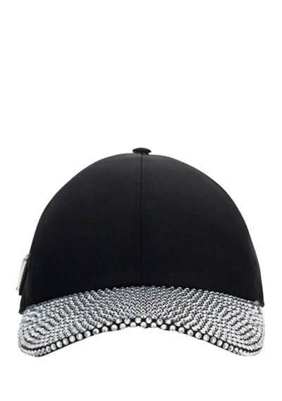 Rhinestone Baseball Cap - Black