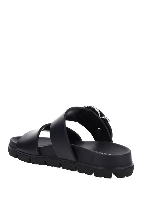 Strap Sandal with Buckle - Black