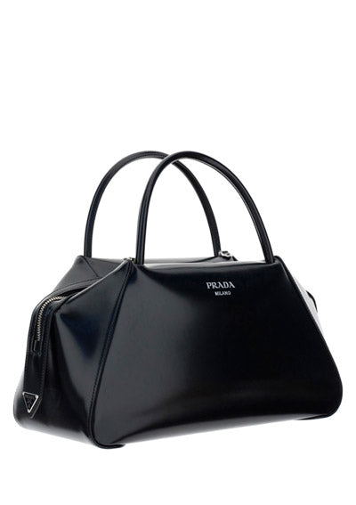 Medium Brushed Leather Supernova Handbag - Black