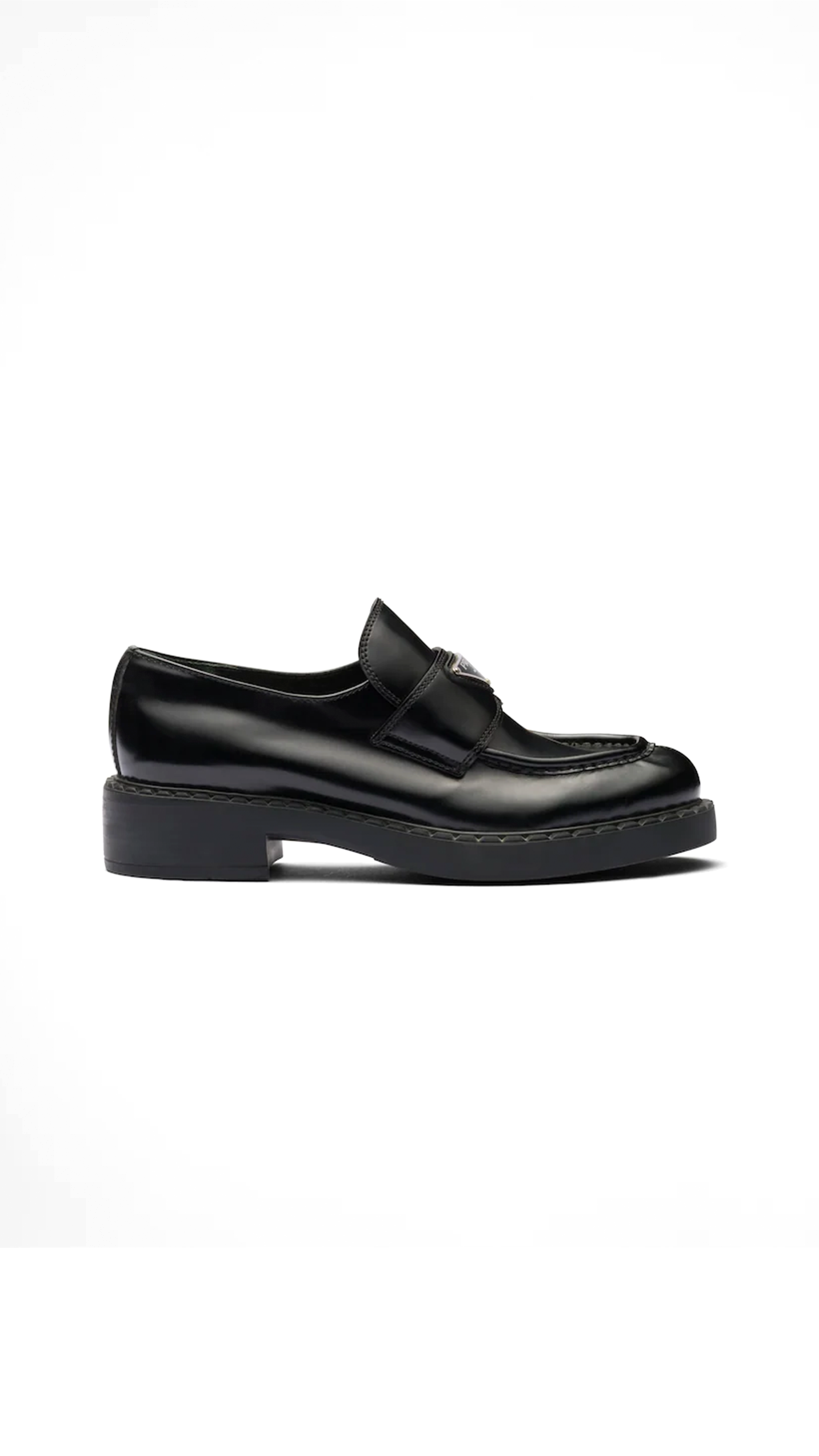 Brushed Leather Loafers - Black