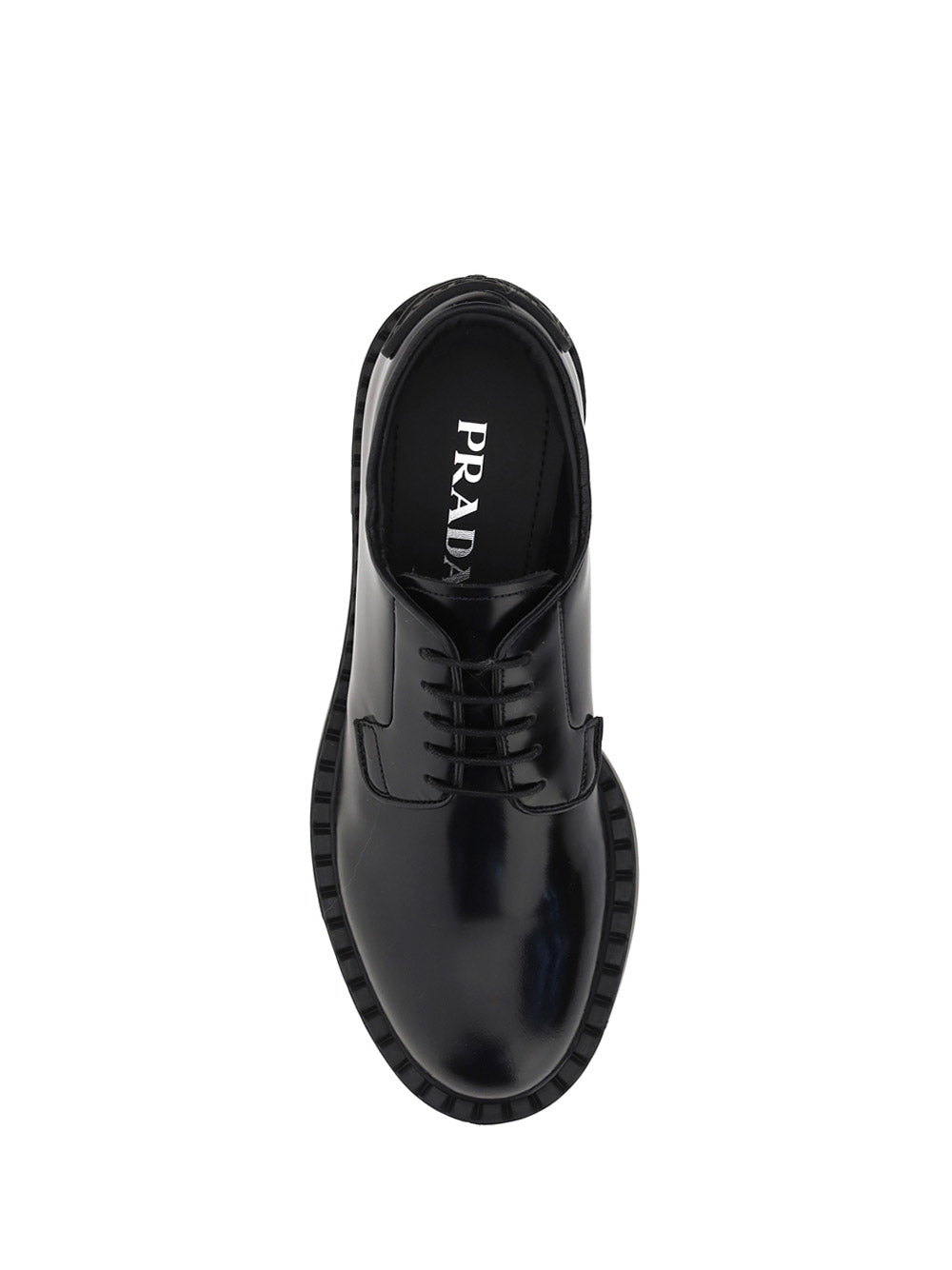 Brushed-Leather Derby Shoes - Black