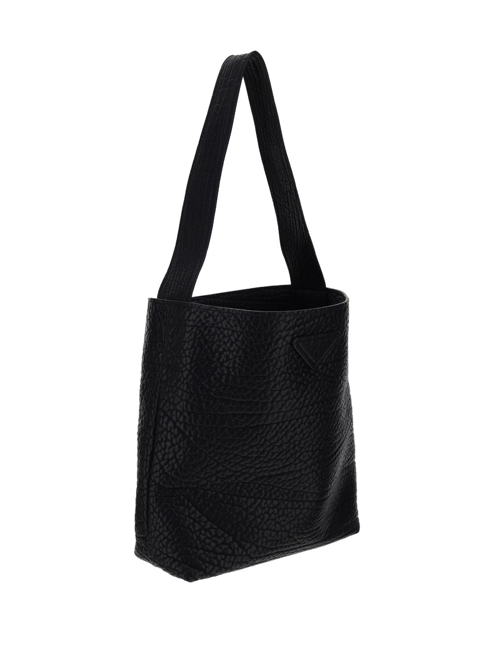 Hammered Leather Shopping Bag - Black