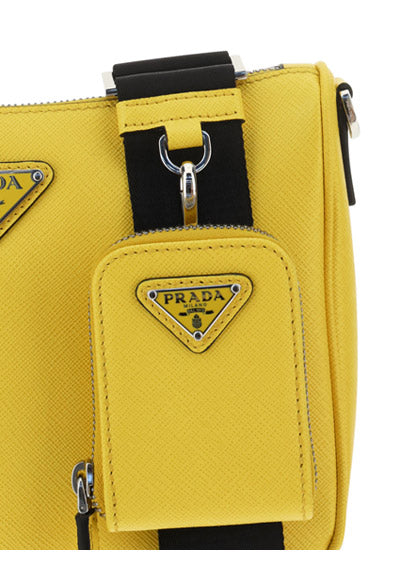 Saffiano Leather Shoulder Bag - Bright Yellow N