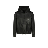 Reversible Nappa and Nylon Blouson Jacket - Black