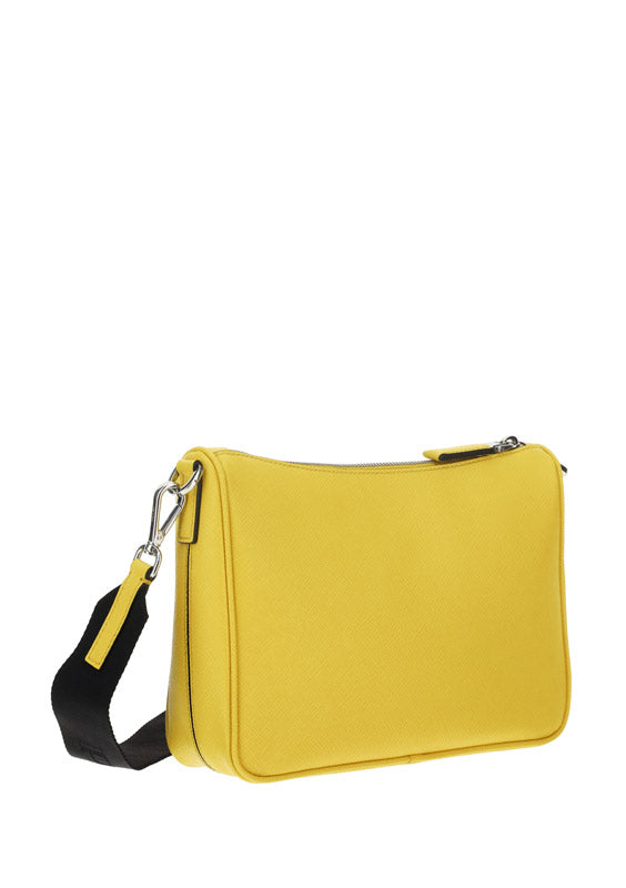 Saffiano Leather Shoulder Bag - Bright Yellow N