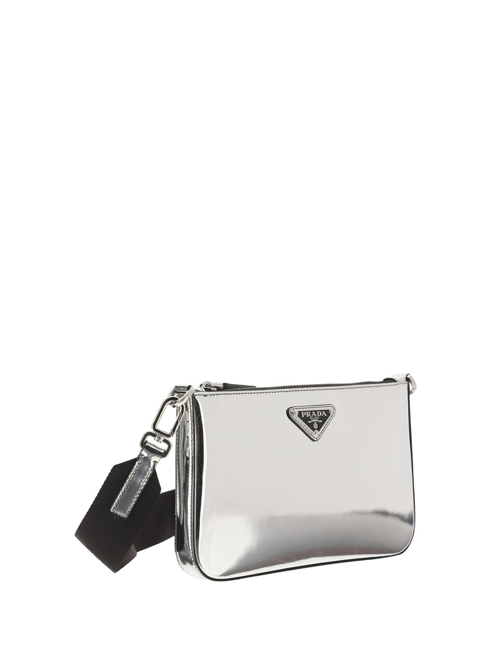 Brushed Leather Shoulder Bag - Silver