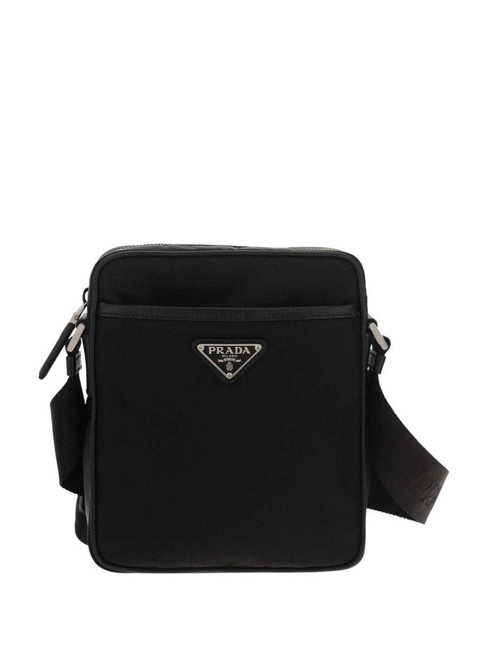 Re-Nylon and Saffiano Leather Shoulder Bag - Black