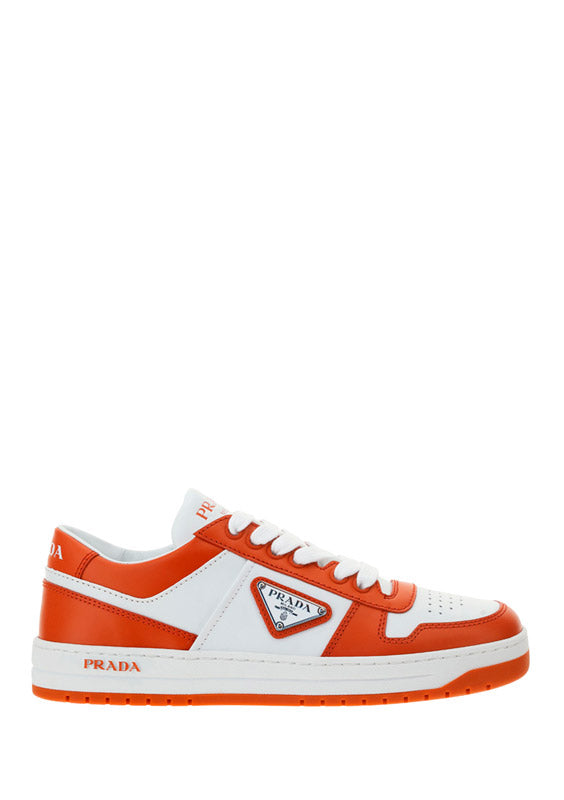 Downtown Leather Sneakers - Orange / White.