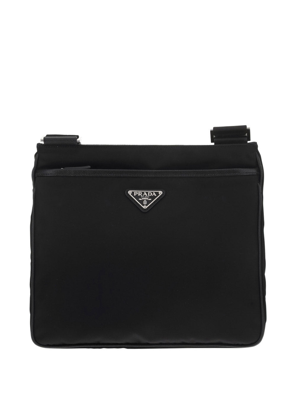 Re-Nylon and Saffiano Shoulder Bag - Black