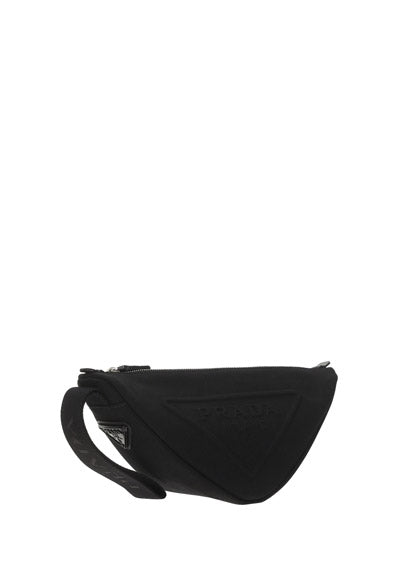 Logo-Embossed Triangle Bag - Black