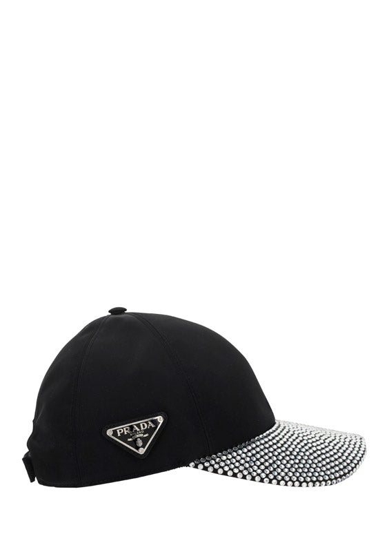 Rhinestone Baseball Cap - Black