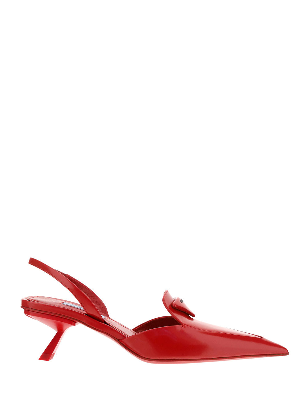 Brushed leather slingback pumps - red