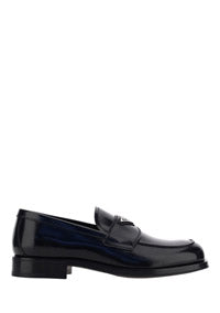 Brushed Leather Loafers - Black