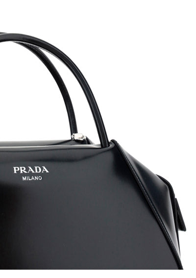 Medium Brushed Leather Supernova Handbag - Black