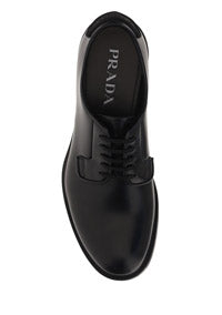 Brushed Leather Lace-ups - Black