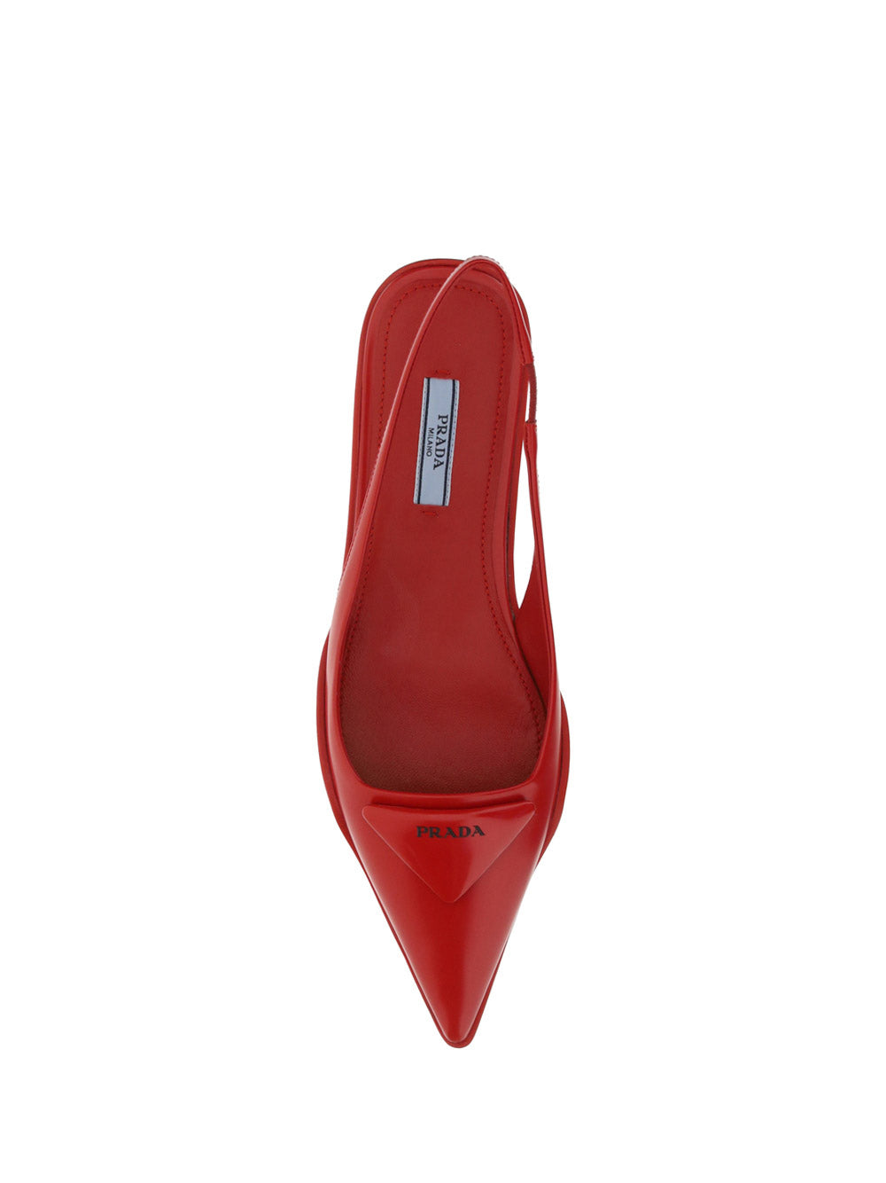 Brushed Leather Slingback Ballerinas - Red