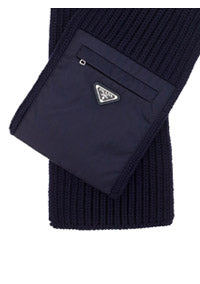 Re-Nylon Gabardine and Wool Scarf - Navy