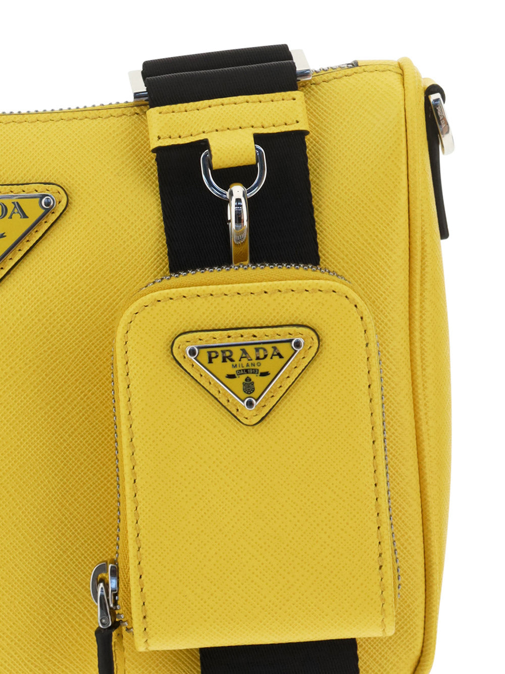 Saffiano Leather Shoulder Bag - Bright Yellow N