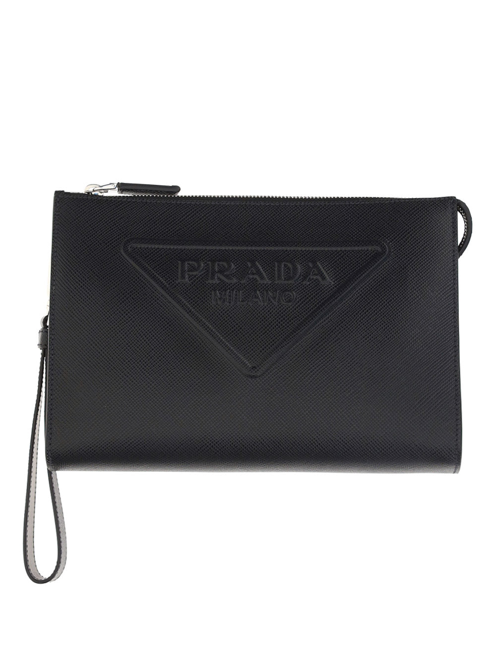 Saffiano leather pouch - BLack