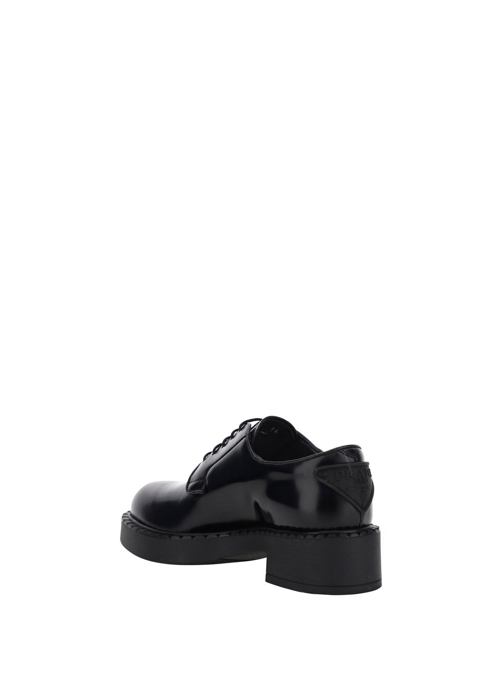 Brushed-Leather Derby Shoes - Black