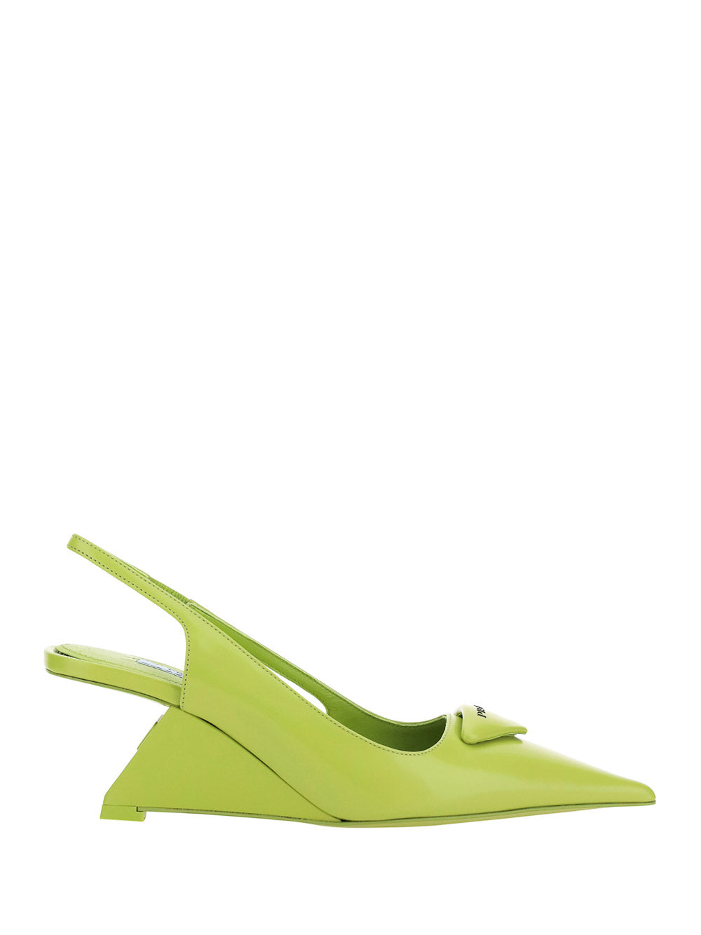 Brushed Leather Slingback Pumps - Green