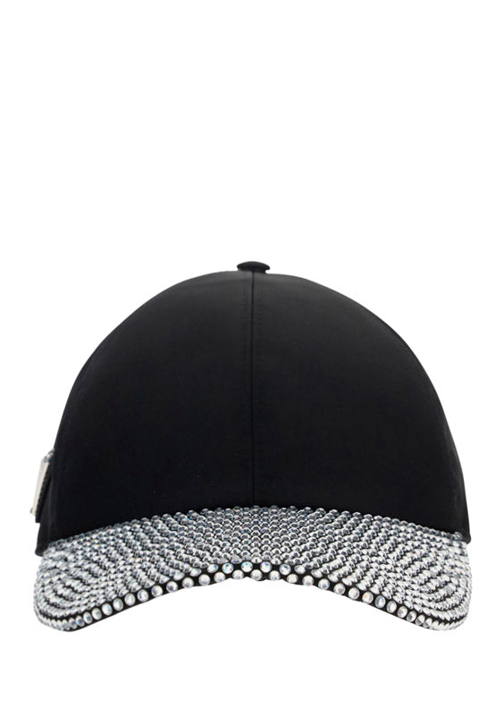 Rhinestone Baseball Cap - Black