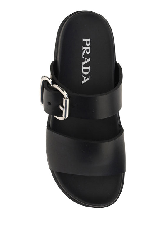 Strap Sandal with Buckle - Black